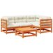 Maison Exclusive - Ensemble de jardin, 5 pièces, avec coussins, de couleur brun foncé, en bois de pin