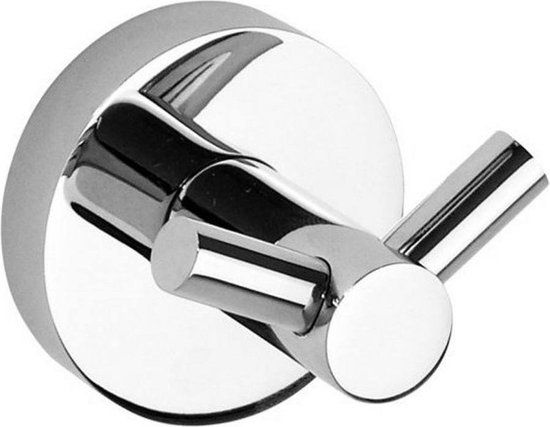Sapho X-Round Dubbele Handdoekhaak - Chroom