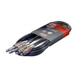 Stagg STC3PCM 3 m Twin Jack naar RCA Phono-kabel - zwart