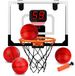 Mini-basketbalring met scorebord, 4 ballen, set voor binnen