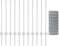 vidaXL Euro-hek met palen 25 x 0,8 m gegalvaniseerd staal mesh