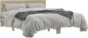 vidaXL Bedframe - Hout - Metaal - Sonoma Eiken - 150x200 cm