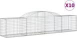 vidaXL Gabions - 10 pièces - voûté - 300x50x60/80 cm - fer galvanisé