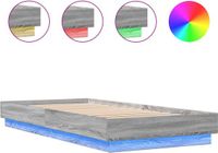vidaXL Bedframe met LED-verlichting, grijs sonoma eiken, 100x200 cm