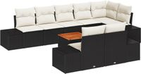 vidaXL - Tuinbank - Set - 4 zitplekken - Zwart en wit