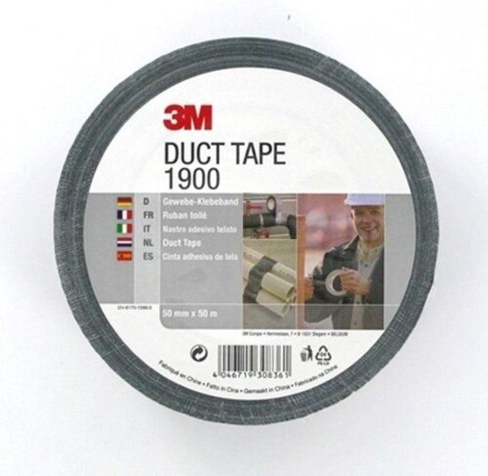 3M 1900 Duct Tape - 50mm x 50m - Black