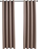 vidaXL Gordijn verduisterend met ringen 2 st 140x245 cm taupe