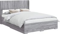 vidaXL Bedframe met opbergruimte en hoofdbord Grijs Sonoma