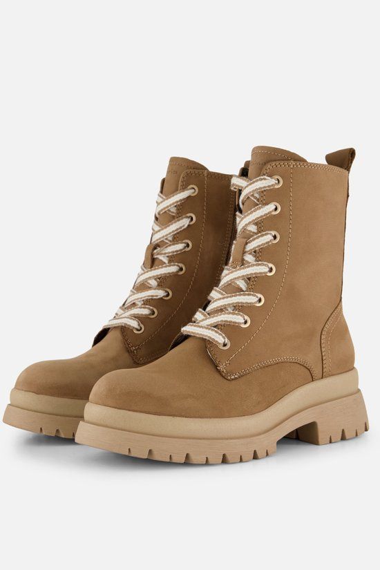 Tamaris - Dames - Enkellaarzen - Leer - Beige - 38