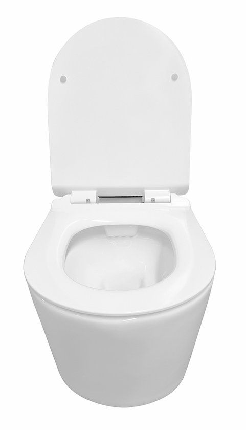 Sanifun Rimless wandcloset Wiesbaden Sity met toiletzitting softclose en quick release glans wit