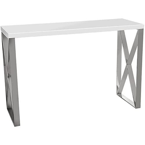 DRW Ingangstafel van MDF en metaal in wit en grijs 120 x 40 x 80 cm
