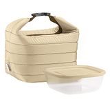 Guzzini - On The Go, Thermische Zakkenset met Versheidscontainer - Klei, Zak 22 x 18 x h22 cm, Container 19,6 x 19,6 x h7 cm, 1400 cc - 03295079