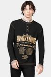 Killstar Otherworlds Henley Top Heren Shirt met lange mouwen - zwart - L