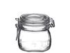 Bormioli Rocco Fido Pot en verre - 500ml - Pot rond en verre - Couvercle à charnière - Transparent
