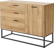 en.casa Sideboard Lavangen commode 75x100x35 cm eikenkleurig en zwart