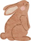 Tapis Petit Bunny Kinder Vloerkleed - Bruin - 120x100cm - Katoen - Dier - Laagpolig