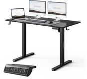 SENSE7 NOJO LIGHT - Zit Sta Bureau - 120 cm x 60 cm - Elektrisch bureau - Verstelbare bureau - Elektrische Hoogteverstelling - Hoogte 72-118 cm - Intelligent Bedieningspaneel - Zwart