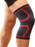 New Age Devi Kniebrace Kniebandage Zwart / Rood Maat L