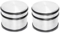 Merkloos Deurstopper - 2x - met rubberen bescherming - rond - 9 x 7,5 cm - 1,1 kg