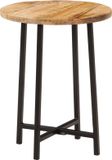 vidaXL Salontafel 35x35x45 cm massief mangohout en ijzer