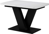 Vicco Eettafel Fenaro, Wit/Zwart, 120-160 x 80 cm uitschuifbaar