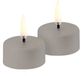 Uyuni Lighting Bougie chauffe-plat LED rechargeable, lot de 2, 6 cm, beige