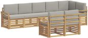 vidaXL Tuinset met 8 zitplaatsen, wit en lichtgrijs, polyester