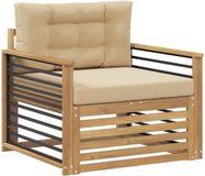 vidaXL Buitensofa Polyester wit en beige