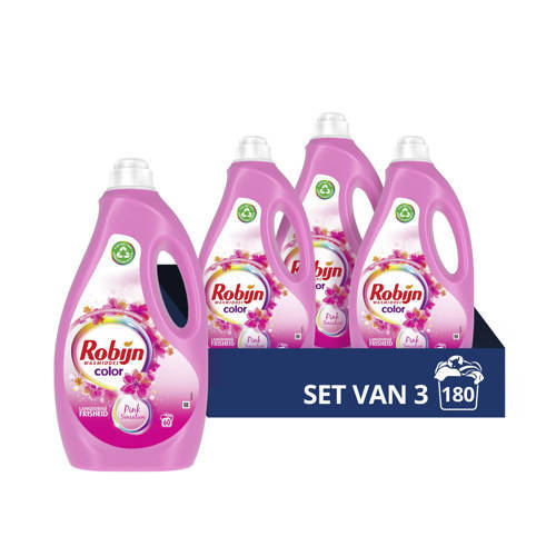 Robijn Robijn Color Pink Sensation vloeibaar wasmiddel - 3 x 60 wasbeurten - voordeelverpakking - 180 wasbeurten