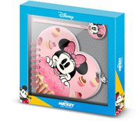 Karactermania Disney Minnie Mouse Muffin Dagboek met Hartvormig Slotje en Pen - Roze Cadeauset Notitieboek