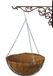 Panier suspendu 30 cm avec crochet mural en fer et doublure en coco - Set complet de panier suspendu en fonte
