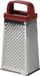 Urban Living Keuken hand rasp - 4-zijdig - groente rasp - zilver/rood - 9 x 7 x 20 cm