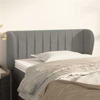 vidaXL Hoofdbord met randen 83x23x78/88 cm fluweel lichtgrijs