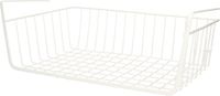 Urban Living Kastmandje - opberg/hang mandjes - rvs - wit - 40 x 25 x 14 cm - draadmand