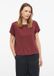 s.Oliver T-shirt Bordeaux Coton Col Rond Manches Courtes Coupe Ajustée Casual Femme 38