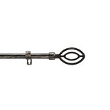 douceur d'intérieur, Uitschuifbare stang in complete set (120 < 210 cm) Alpha zwart/goud, gepatineerd