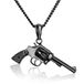 Mendes kettinghanger Edelstaal Revolver Zwart