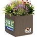 Ethica Pot de fleurs marron en plastique 36 x 36 x 35 cm