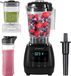 KitchenBrothers Blender de puissance 2-en-1 - 1600W - 2L - Ensemble complet avec accessoire hachoir et gobelet nomade - Machine à smoothies - Broyeur de glace - Noir