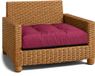 Amazinggirl Coussin pour meubles de jardin - Coussin d'assise 60x60 cm dossier rotin bordeaux