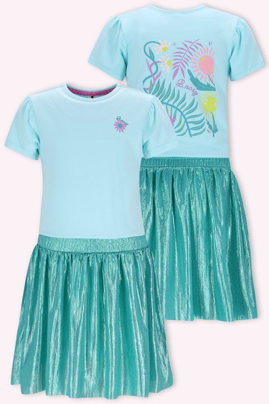 B.Nosy Y602-5849 meisjes jurk blauw - Maat 98