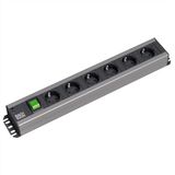 Bachmann 19 inch 6-voudige stekkerdoos schuko Zwart 2m met schakelaar
