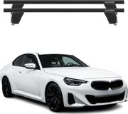 Omac Barres de toit transversales en aluminium pour BMW Série 4 G22 Coupé 2020-2026 – Antivol – Rainure en T – Testées City Crash – Charge max 75 kg Noir