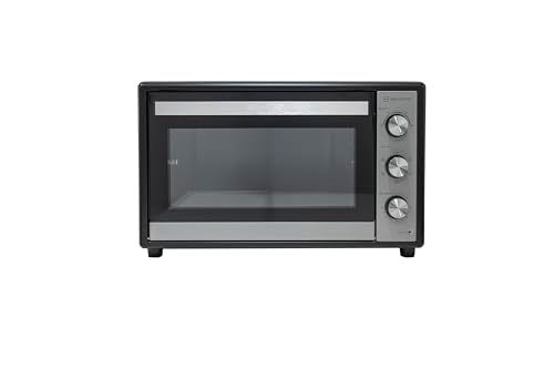 BEHOME Elektrische oven met circulatielucht voor buiten, 70 liter, grote oven voor buiten met draaispies, temperatuur 230 graden, timer 152 cm, grillrooster, bakplaat, bakplaat en accessoires voor