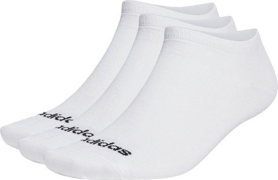 adidas Sportswear Dunne Linear Korte Sokken 3 Paar - Unisex - Wit - Maat 43-45