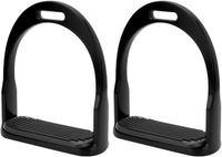 Merkloos / Sans marque Famanu Stijgbeugels voor Paard - Roestvrij staal Die Casting Rijden Kleur Aluminium Met Rubber Mat - Sterke draagkracht - Zwart