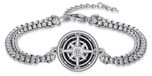 Elzusha - Bracelet boussole en argent sterling 925 avec grès bleu