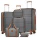Ensemble de valises - Valise rigide légère - ABS+PC - 4 roulettes pivotantes - Serrure TSA - 6 pièces - Gris
