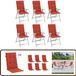 vidaXL Stoelkussens 6 st hoge rug 120x50x4 cm stof gemêleerd rood