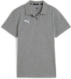 Puma Damespoloshirt TeamGoal Casuals Longsleeve Polo Wmn XL Katoen Medium Gray Heather-Puma White